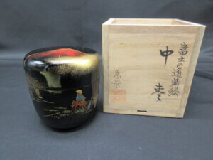 蒔絵の赤富士棗買取りました/福岡・骨董品