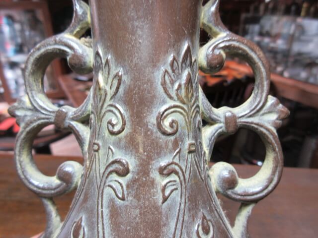 細工もこまやかな青銅製の花瓶です/中国青銅器・骨董・福岡