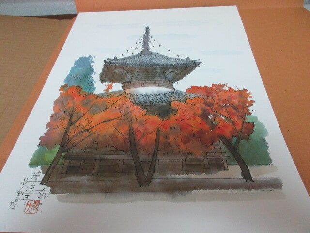 秋の鮮やかな色彩も描かれていますね/骨董の買取は福岡玄燈舎
