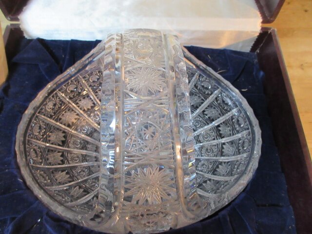 取っ手のついたボヘミアガラスは珍しいですね/骨董品買取は福岡玄燈舎へ